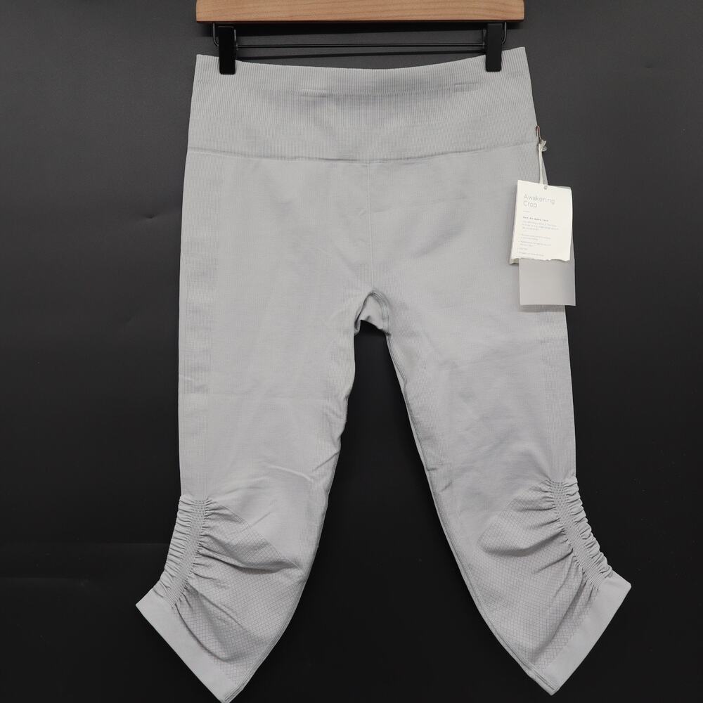 Lululemon NWT Awakening Crop Sz 10 Taryn Toomey Class Collection 17" Gray